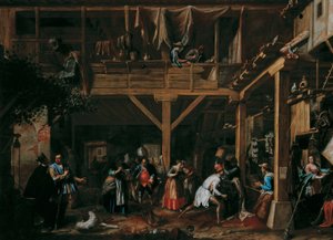Don Quixote in His Battle with the Wineskins